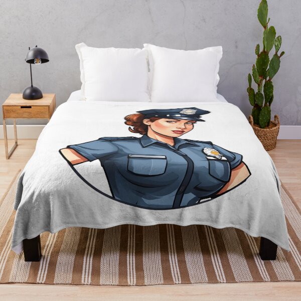 Item preview, Police Strong Redhead Woman Guarding the Law designed and sold by Aquillashop.