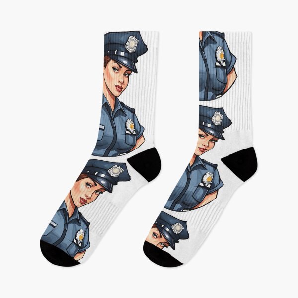 Item preview, Police Strong Redhead Woman Guarding the Law designed and sold by Aquillashop.