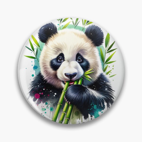Item preview, Watercolor Bamboo munching Panda designed and sold by InsanseCreation.