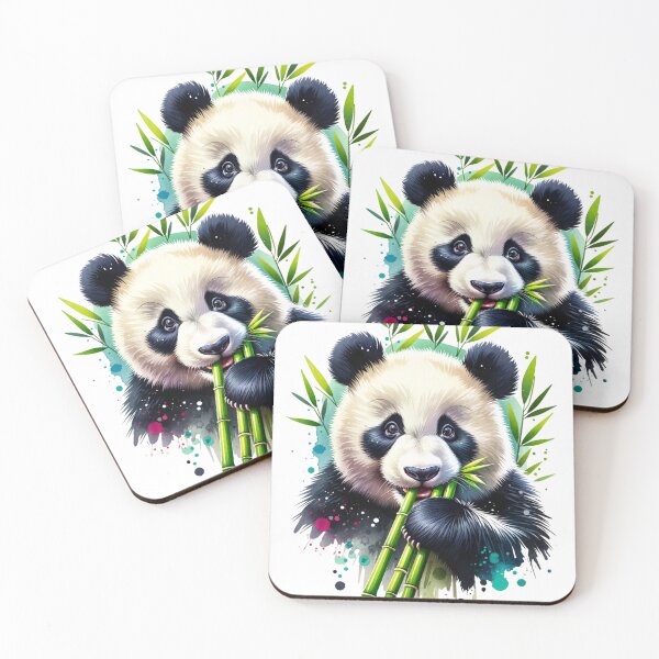 Item preview, Watercolor Bamboo munching Panda designed and sold by InsanseCreation.