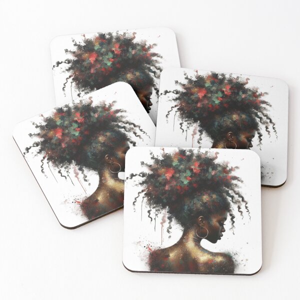 Item preview, Afro Messy Bun Black Woman designed and sold by Design Den.
