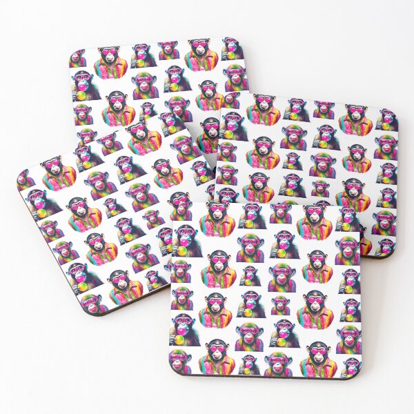 Item preview, Monkey in Technicolor Glasses Pattern 2 designed and sold by Tom-Johnson.