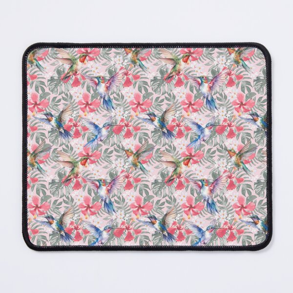 Item preview, Tropical flowers and hummingbirds designed and sold by MagicAtlasArt.