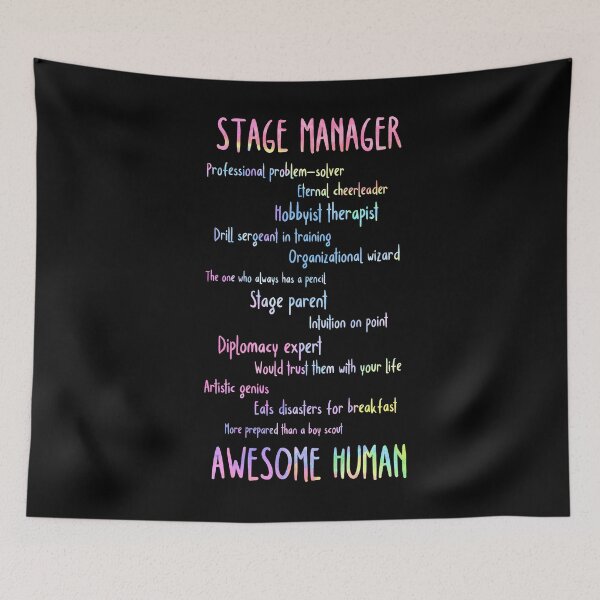 Item preview, Stage Manager, Awesome Human (Rainbow) designed and sold by Theatre Thoughts.