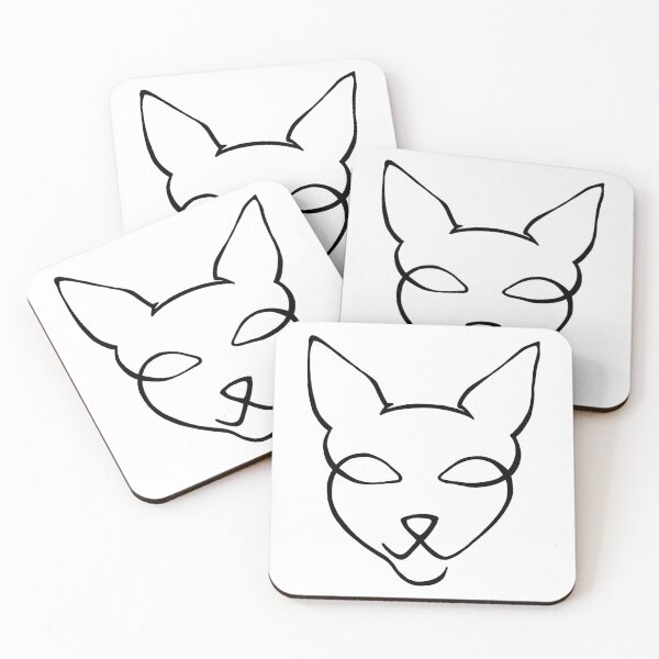 Artikelvorschau, One Line Cat - schwarz entworfen und verkauft von emilyRose3.
