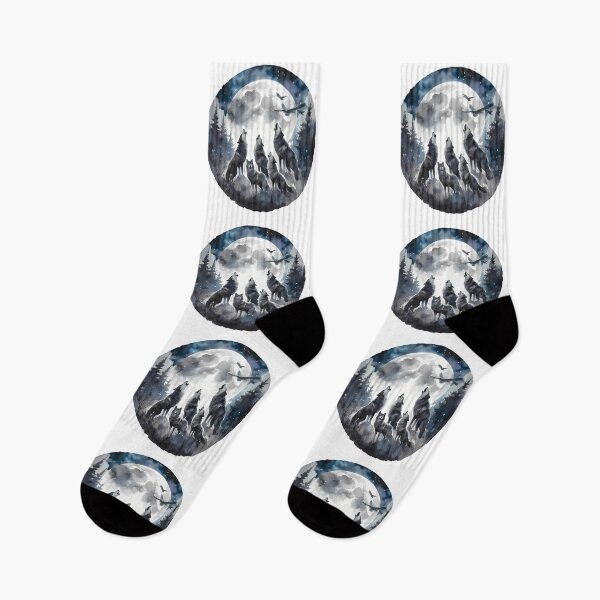 Item preview, Pack of wolves howling at the moon in a forest designed and sold by RubisLeaf.