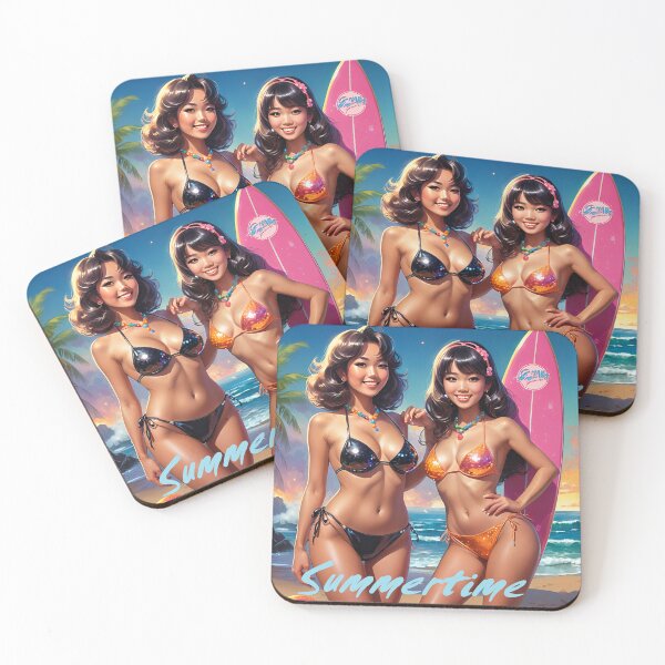 Item preview, Glittering sunset on the beach: Two friends in summer mode designed and sold by Sascha-Heiko.