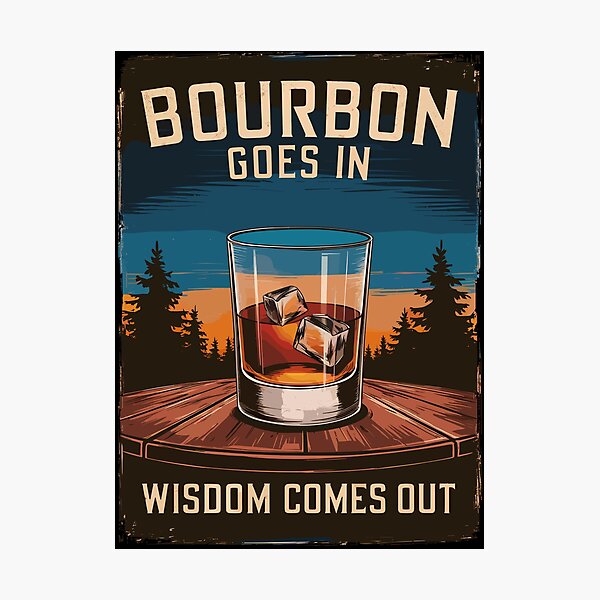 Item preview, Bourbon Goes In, Wisdom Comes Out designed and sold by Quirky Shirts.