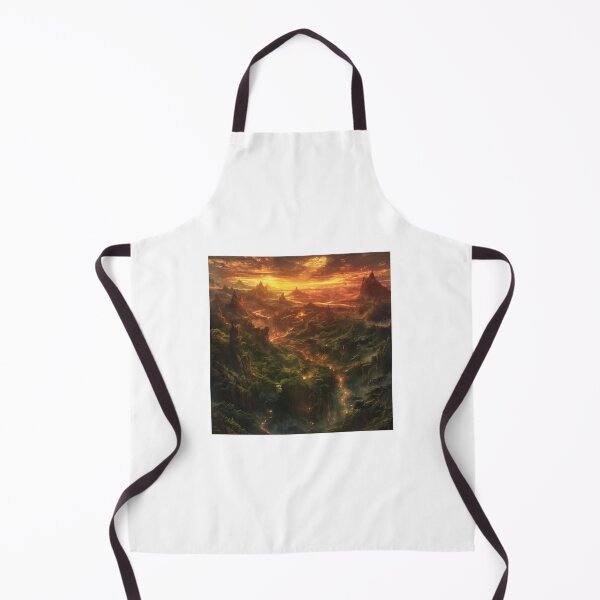 Item preview, fantastical landscape bathed in the golden hues of a setting sun designed and sold by Love-Light-Bite.
