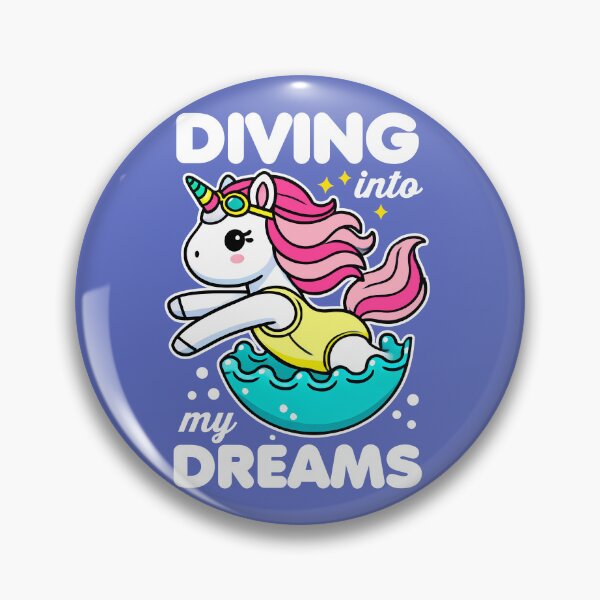 Item preview, Motivation Unicorn for swimmer Kids - Diving into my dreams quote designed and sold by KidsMotivated.