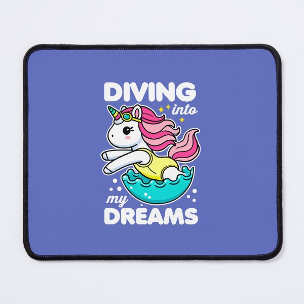 Item preview, Motivation Unicorn for swimmer Kids - Diving into my dreams quote designed and sold by KidsMotivated.