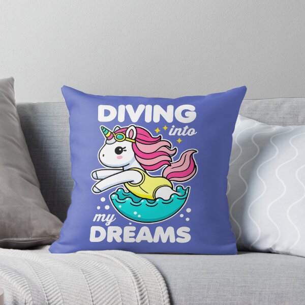 Item preview, Motivation Unicorn for swimmer Kids - Diving into my dreams quote designed and sold by KidsMotivated.