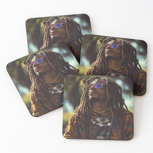 Item preview, person with long dreadlocks and wearing colorful sunglasses designed and sold by Love-Light-Bite.