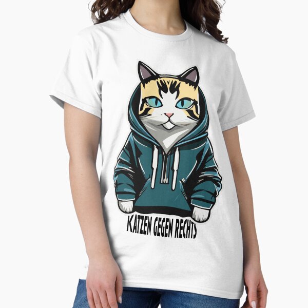 Vista previa del artículo con la obra «¡Gatos contra la derecha!», diseñado y vendido por Knautschibert.