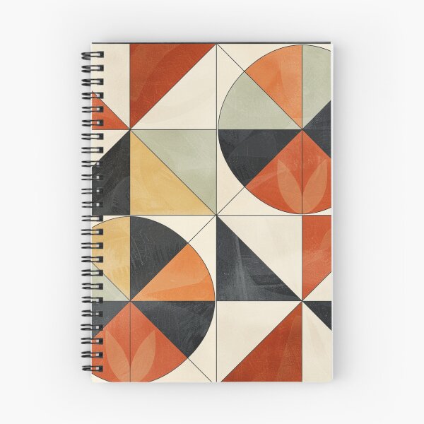 Item preview, Retro Abstract Geometric Tile Design in Black and Orange Tones designed and sold by monetdesignsred.
