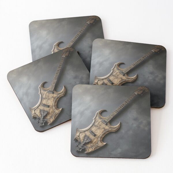 Item preview, a uniquely designed guitar with a dark, gothic aesthetic designed and sold by Love-Light-Bite.