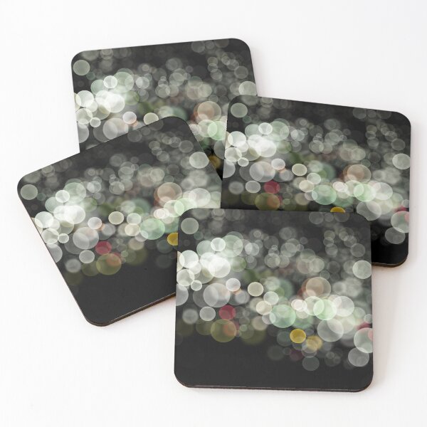Item preview, Shimmering bokeh light glows on black background designed and sold by navitalidesign.