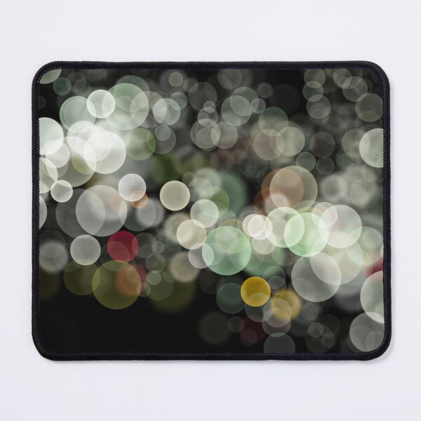 Item preview, Shimmering bokeh light glows on black background designed and sold by navitalidesign.