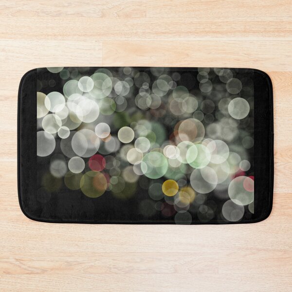 Item preview, Shimmering bokeh light glows on black background designed and sold by navitalidesign.