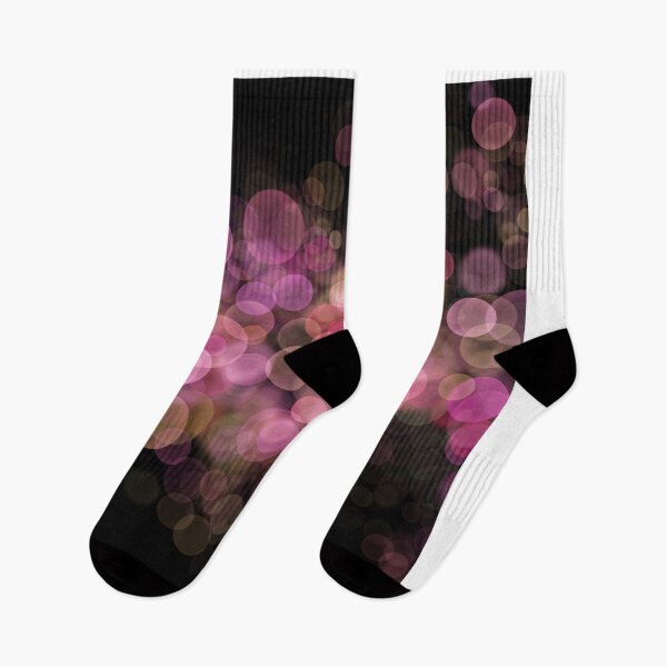 Item preview, Pink Shimmering bokeh light glows on black background designed and sold by navitalidesign.