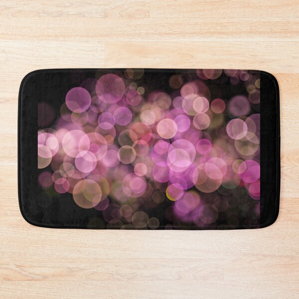 Item preview, Pink Shimmering bokeh light glows on black background designed and sold by navitalidesign.