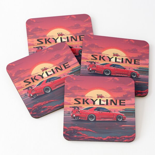 Item preview, Red Nissan Skyline GTR - R34 Anime Art!! designed and sold by InnovyaDesigns.