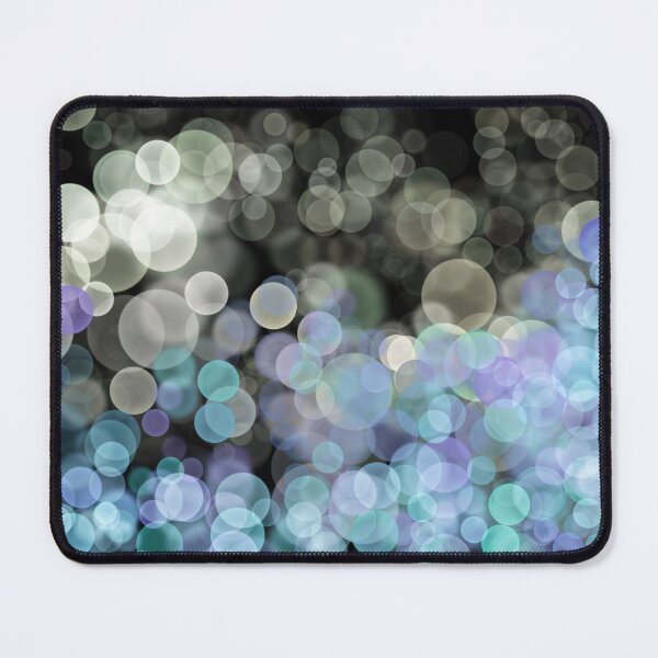 Item preview, Blue Shimmering bokeh light glows on black background designed and sold by navitalidesign.