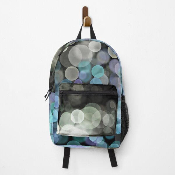 Item preview, Blue Shimmering bokeh light glows on black background designed and sold by navitalidesign.