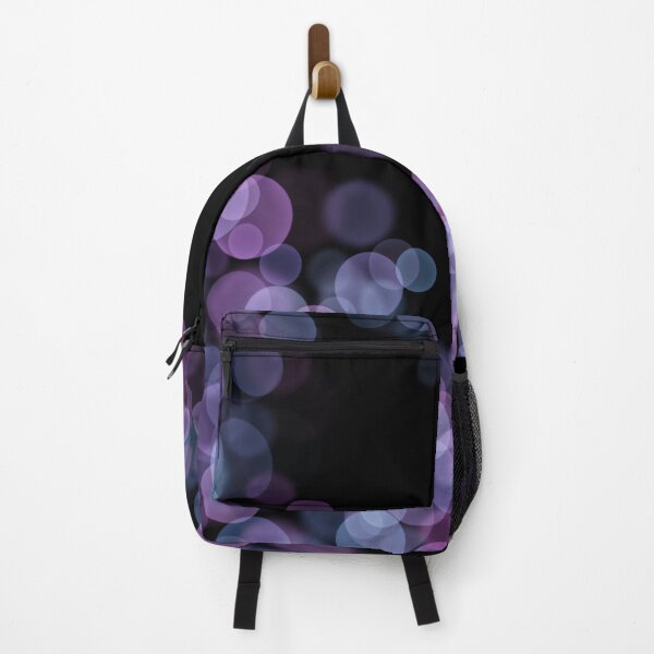 Item preview, Purple Shimmering bokeh light glows on black background designed and sold by navitalidesign.