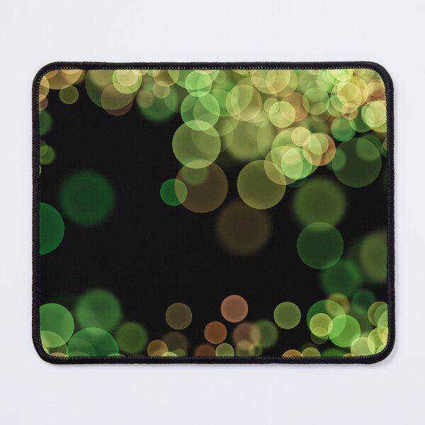 Item preview, Green Shimmering bokeh light glows on black background designed and sold by navitalidesign.