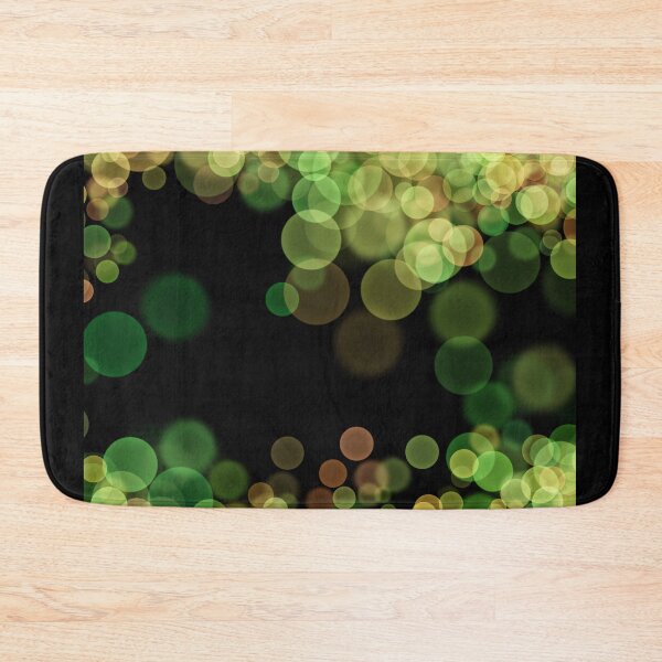 Item preview, Green Shimmering bokeh light glows on black background designed and sold by navitalidesign.