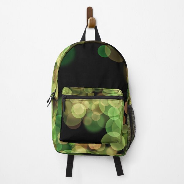 Item preview, Green Shimmering bokeh light glows on black background designed and sold by navitalidesign.