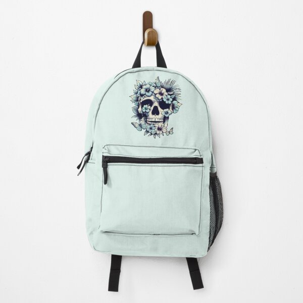 Item preview, Tropical Skull, “VACATION MODE”, tropical floral, cool beach, leaves, flowers, butterflies designed and sold by Collagedream.