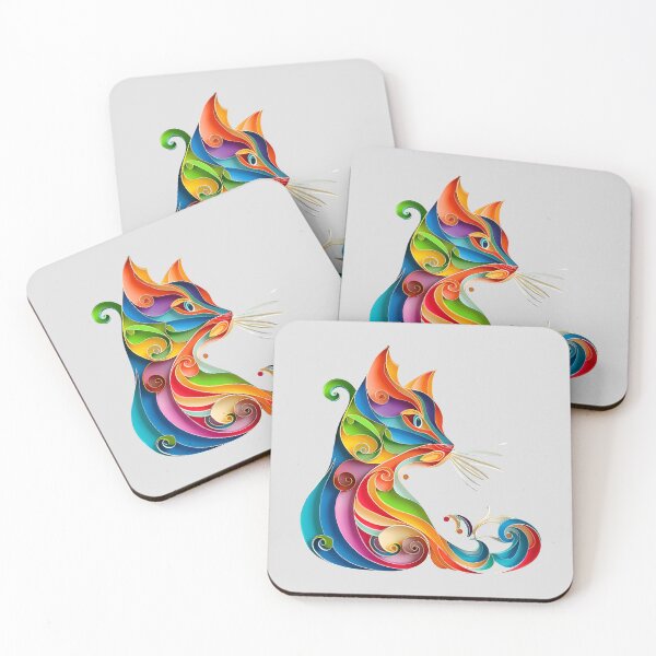 Item preview, Colorful cat sitting very nice  designed and sold by mando24895.
