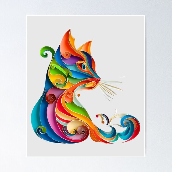 Item preview, Colorful cat sitting very nice  designed and sold by mando24895.