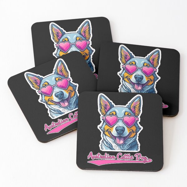 Item preview, Australian Cattle Dog in Heart Shaped Sunglasses designed and sold by KellysComColors.