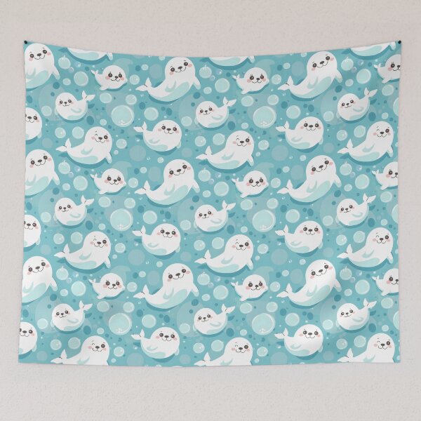 Item preview, Seal Blue Stars Pattern designed and sold by palaco210.