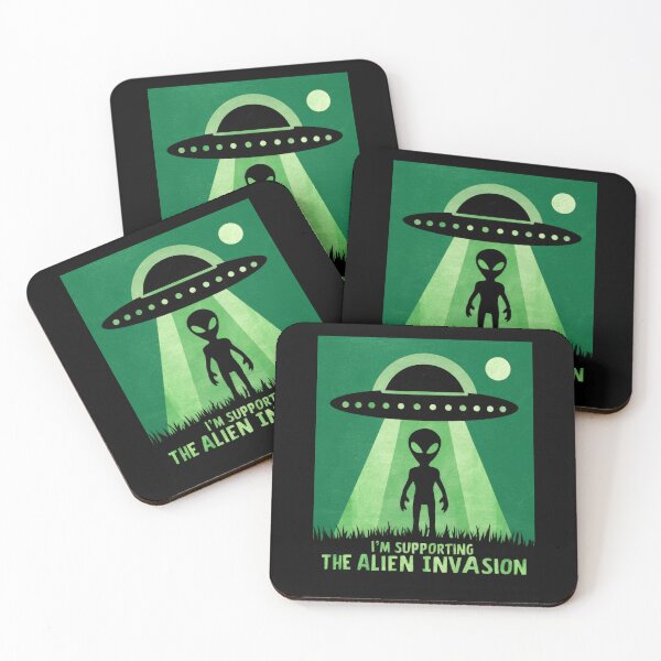 Artikelvorschau, Ich unterstütze die Alien-Invasion entworfen und verkauft von FanaticB.