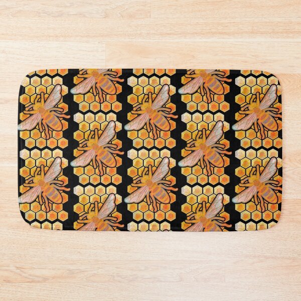 Item preview, Watercolor Bee on Honeycomb designed and sold by evisionarts.
