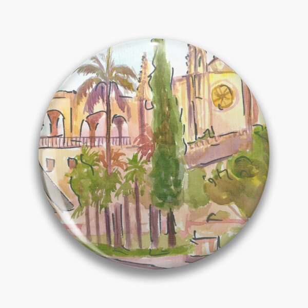 Item preview, Passeig del Born Street Scene with La Seu designed and sold by artshop77.