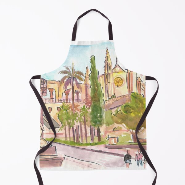 Item preview, Passeig del Born Street Scene with La Seu designed and sold by artshop77.