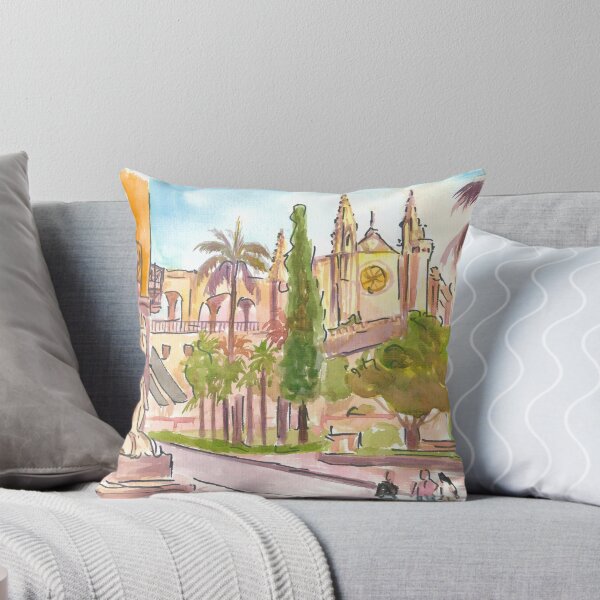 Item preview, Passeig del Born Street Scene with La Seu designed and sold by artshop77.