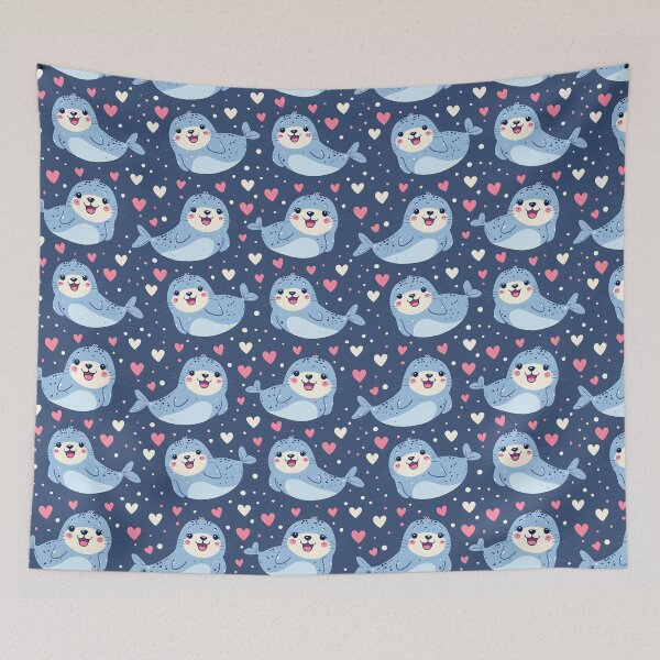 Item preview,  Seal Blue hHeart Pattern designed and sold by palaco210.