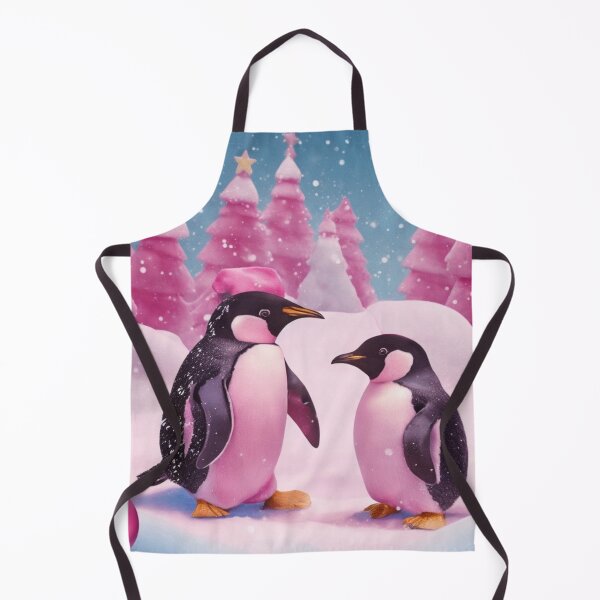 Item preview, Pink Christmas Cute Penguins | Christmas Trees Outdoor Scene designed and sold by PinkGoddessLove.