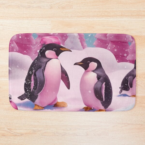 Item preview, Pink Christmas Cute Penguins | Christmas Trees Outdoor Scene designed and sold by PinkGoddessLove.