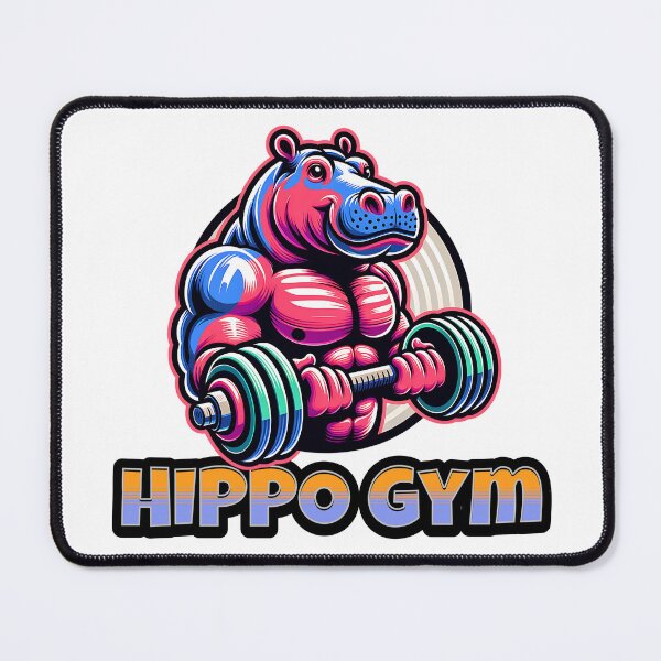 Item preview, Hippo Gym: A Surreal Encounter in the Fitness World designed and sold by 0penvimark.