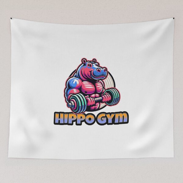 Item preview,  Hippo Gym: A Surreal Encounter in the Fitness World designed and sold by 0penvimark.