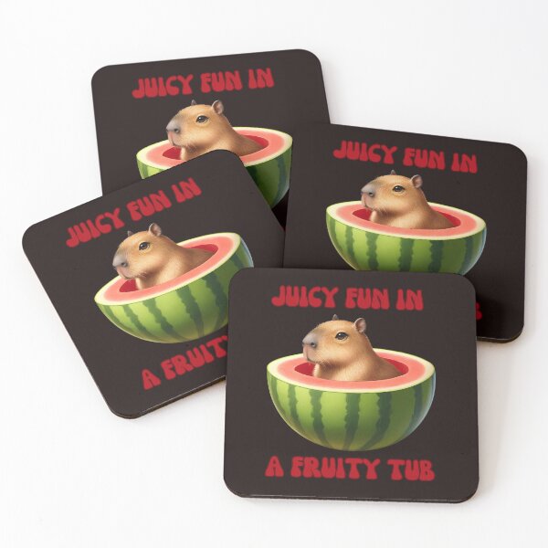 Item preview, Watermelon Capybara: Juicy Fun In A Fruity Tub designed and sold by elynne9.