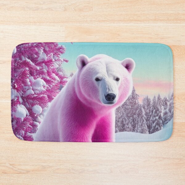 Item preview, Pink Christmas Polar Bear | Outdoor Scene designed and sold by PinkGoddessLove.
