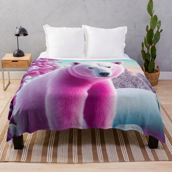 Item preview, Pink Christmas Polar Bear | Outdoor Scene designed and sold by PinkGoddessLove.